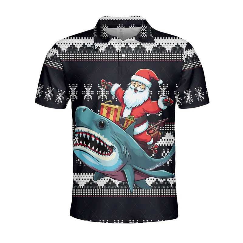 Interesting Santa Claus graphic shirt for men Merry Christmas for boys gift shirt for cute animals Christmas decoration short Slve top W241104