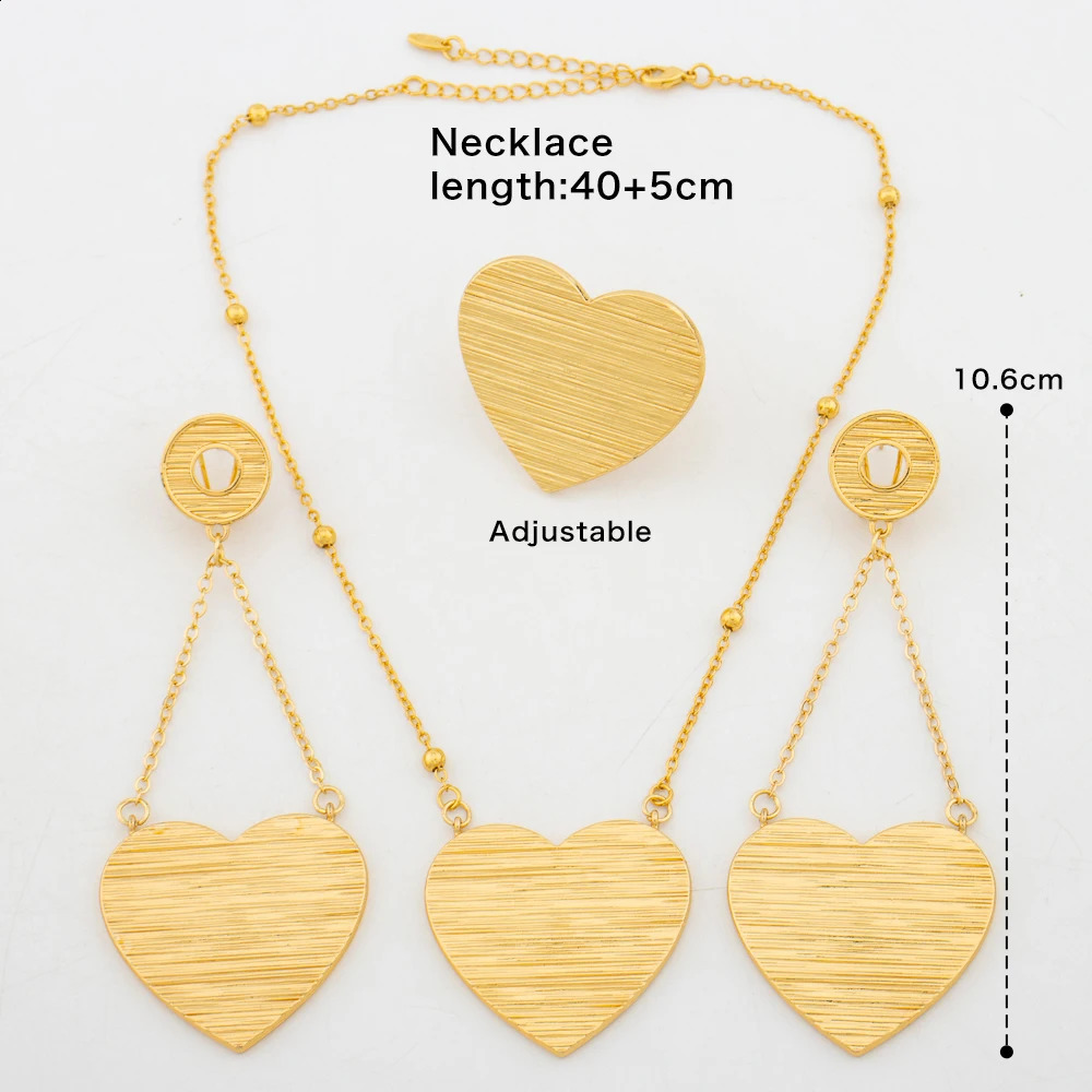 African Jewelry Set for Women Gold Plated Earrings and Pendant Necklace Wedding Party Jewellery Tassel Earrings and Necklace Set 241105