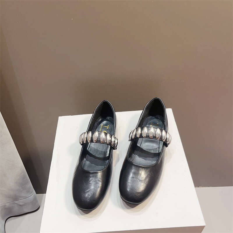 French Style Single Shoe Mary Jane Women's Korean Version Spring And Autumn New Flat Design Sense Soft Soled Bean Evening Shoes