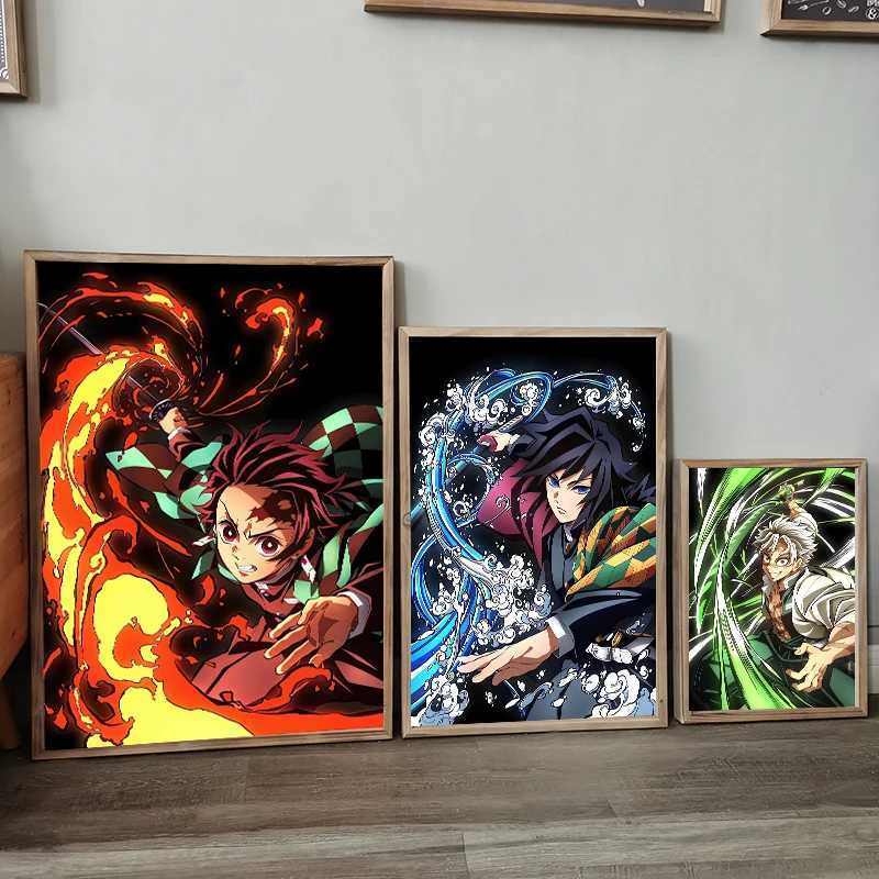 Japanese Anime Demon ayer Wall Art Poster Nezuko And Tanjiro Home Decor Prints Living Room Bedroom Canvas Painting ral GiftsXJ241104
