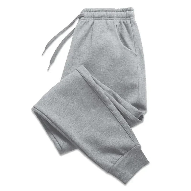 Mans Sweatpants Autumn Winter Print Fleece Warm Jogging Pants Male Outdoor Tracksuits Harajuku Streetwear Casual Trousers 241104