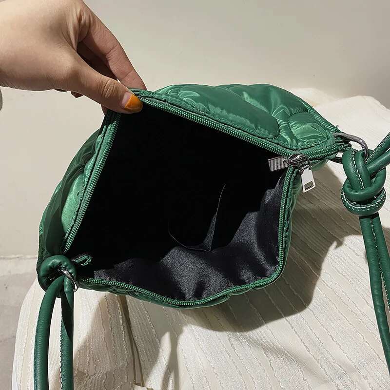 Designer Bag Winter Down Cotton Shoulder Bag Women Waterproof Tote Bags For Women Soft Fluffy Air Down Female Satchel Simple Crossbody Bag handbag