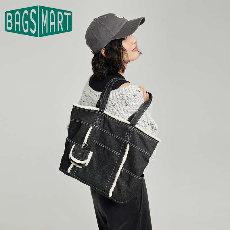 Designer Bag BAGSMART Women's Bags Canvas Travel Bag Eco Tote Bags University Handbags Large Korean Female Shoulder Bag