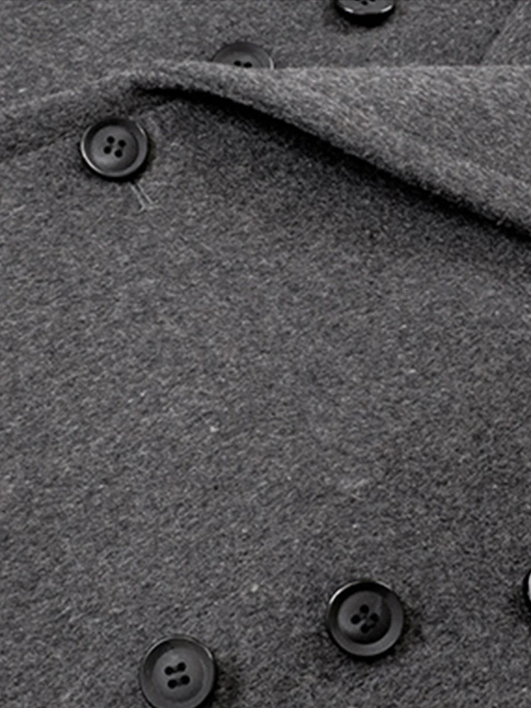 Mauroicardi Autumn Winter Long Oversized Casual Soft Warm Dark Grey Woolen Coats Men Loose Stylish er Clothes 241104
