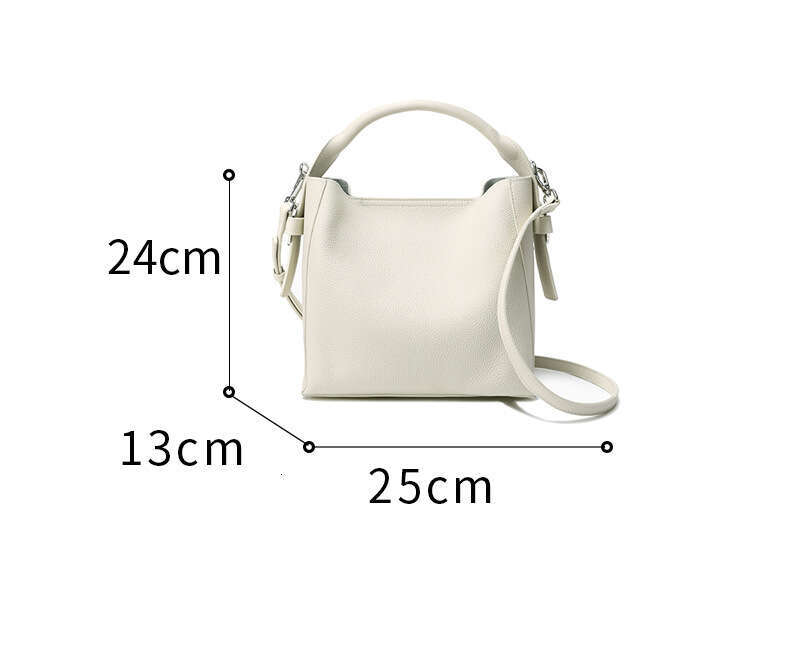 2025 New Women's High Quality Shoulder Handbag Real Cow Leather, Versatile Simple and Fashionable Crossbody Bucket Bag for Girls