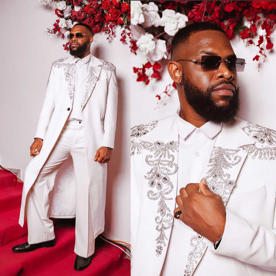 Unique Men's Suits Notched Lapel Long Jacket Crystal Rhinestone 2 Pieces Set Men's Tuxedo One Button Tailored Dinner Prom Groom Blazer Custo