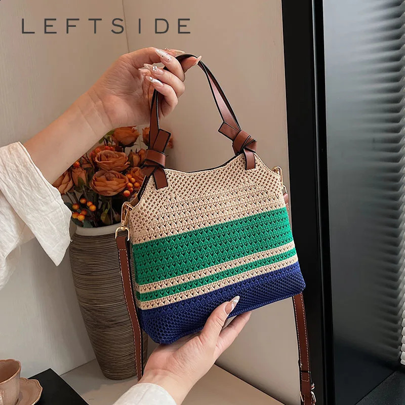 Small Knitted Womens Shoulder Bag Summer Fashion Soft Handbag and Wallet Trend Travel Cross body Bag 241105