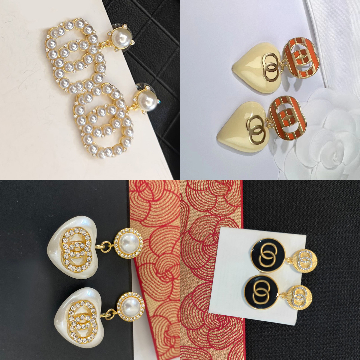 Various Fashion Studs Earrings Luxury Pearl Designer Stud Diamond Earring Letter Jewelry Womens Copper 18K Gold Plated Christmas Gift Wedding Gifts