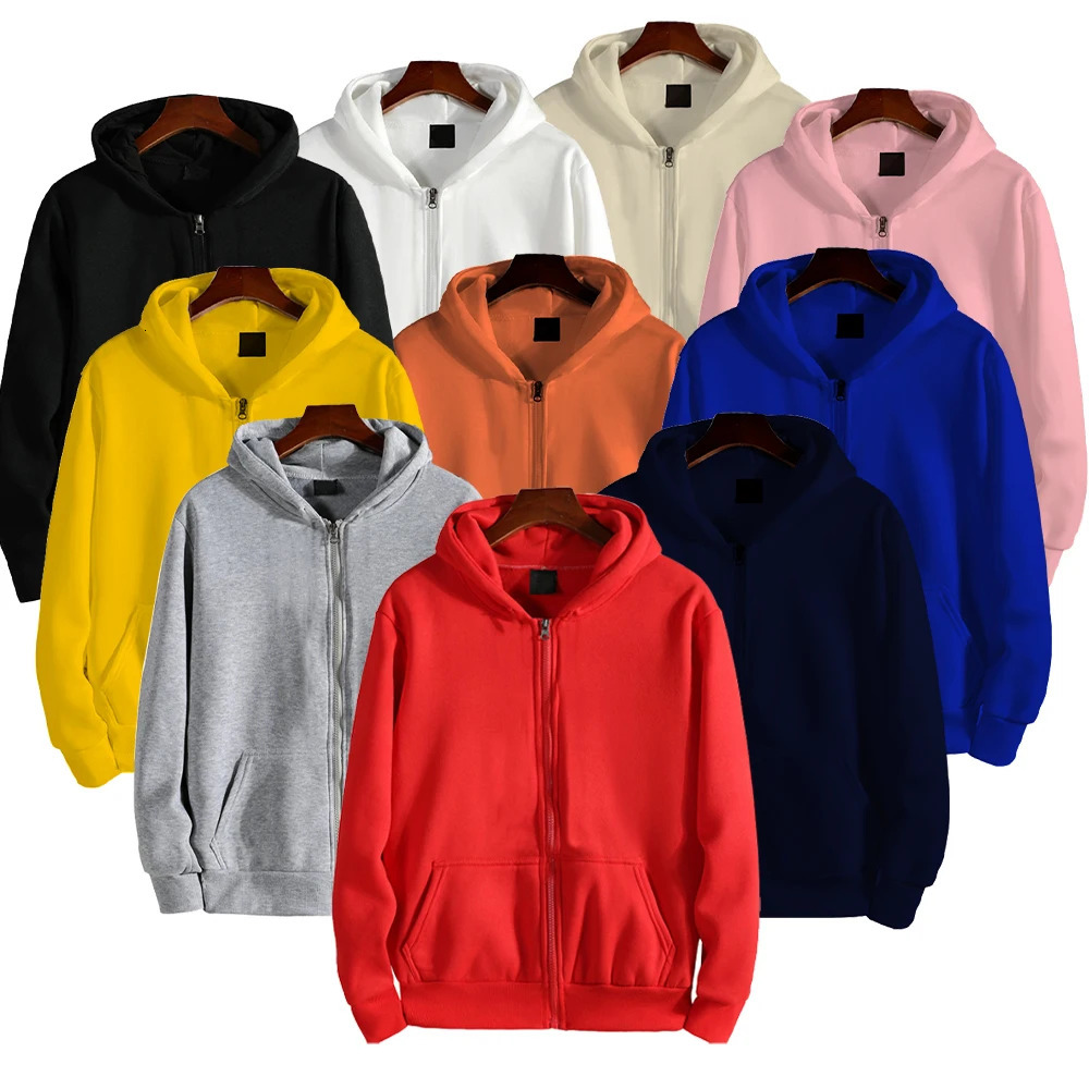Korean Version Loose Man Hoodies Women Long Sleeve Zip Hooded Oversized Pocket Coat Harajuku Up Male Sweatshirts Hooded Jacket 241104
