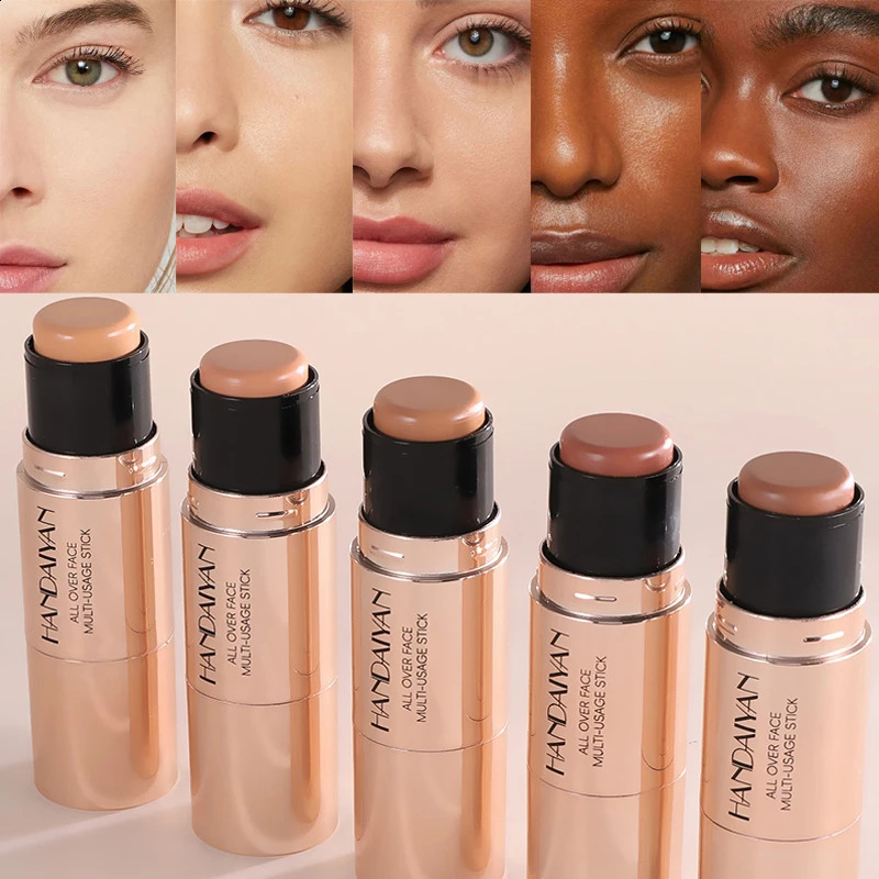 1PC Double Head Face Bronzer Contour Stick Cream Makeup Light Dark Shadow Lasting Matte Concealer Brighten Contouring with Brush 241105