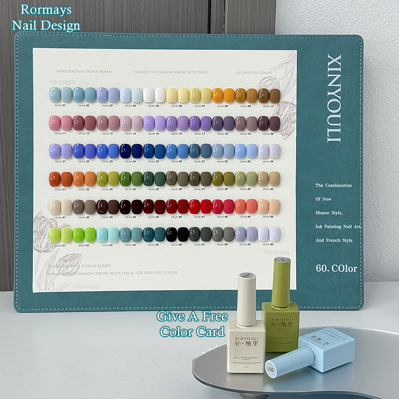 Rormays Popular Winter gel nail polish Set 60PCS Mixed gel Shiny Nail Salon Semi permanent Varnish UV LED Color Tuoker Nail 15ML Nail art factory whol
