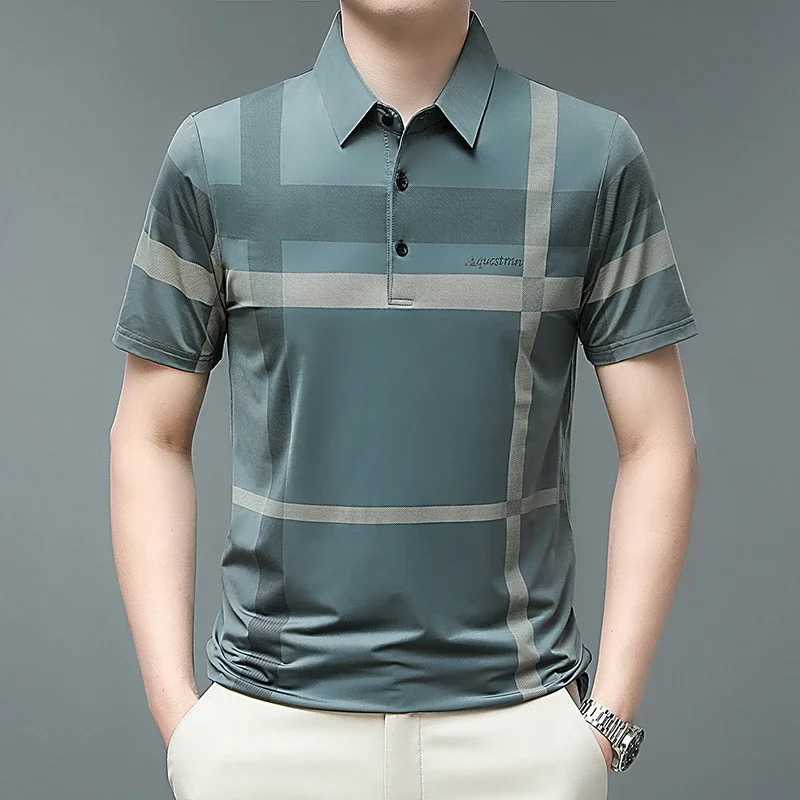 New mens business casual short Slved smooth wrinkle resistant comfortable top W241104