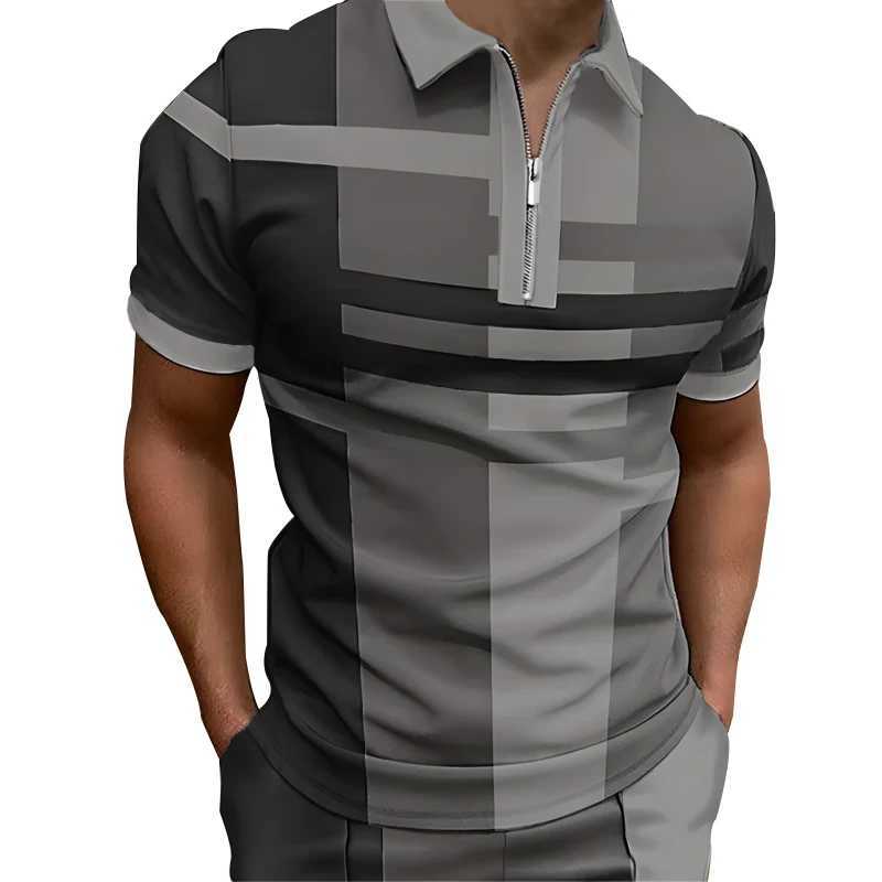 Spring and summer mens casual short sleeved slip business shirt mens clothing zipper shirt mens magic color shirt W241104