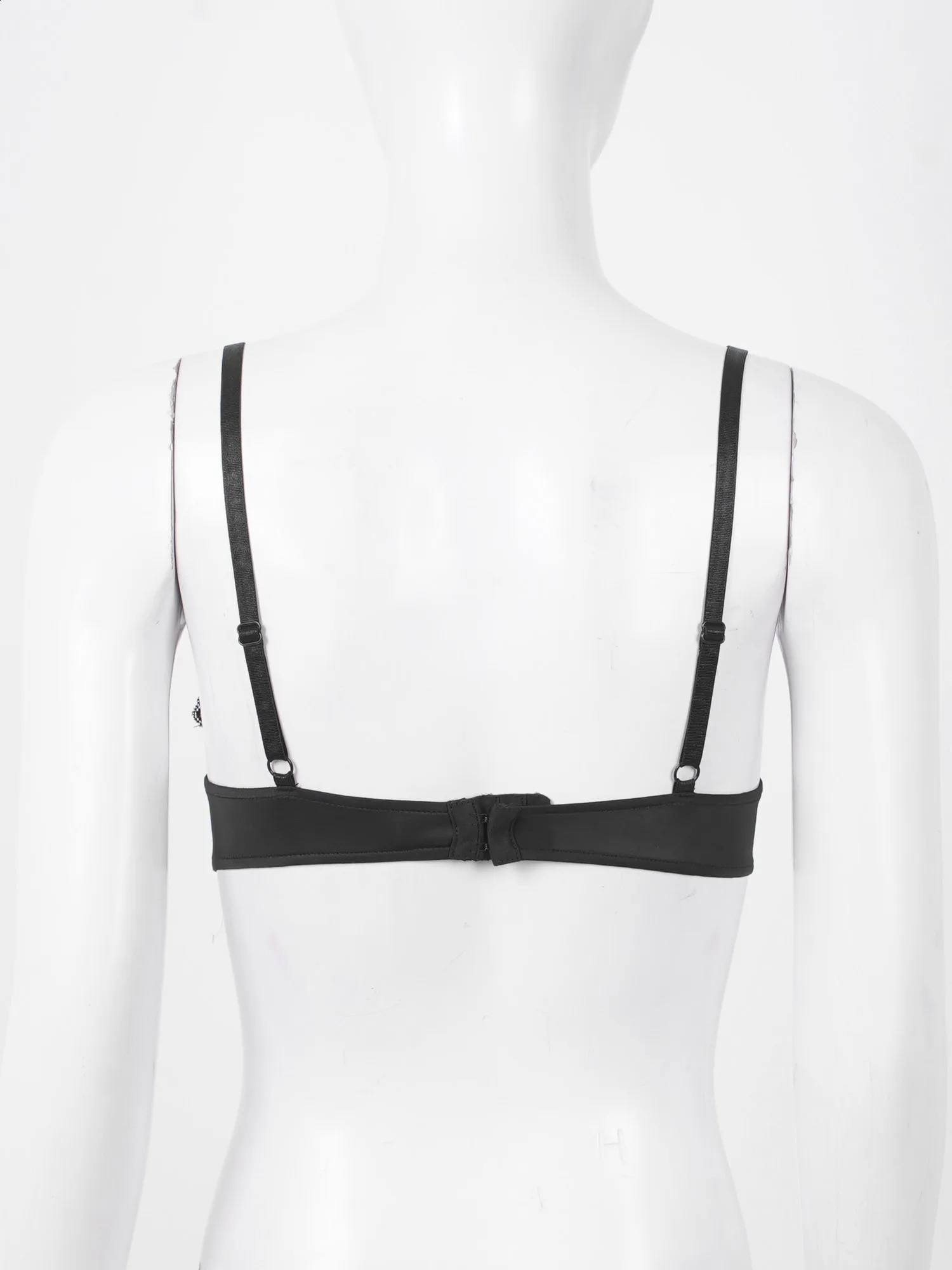 Womens Cutout Padded Underwired Bra Tops Lingerie Open Chest Adjustable Straps Hollow Out Lace Brassiere Underwear 241105