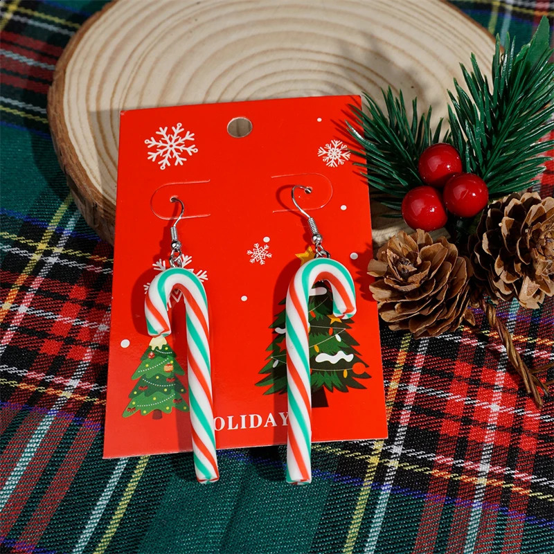 Fashion Plush Christmas Tree Earrings for Women Cute Rhinestone Santa Claus Bells Drop Earring Xmas Year Holiday Jewelry 241105