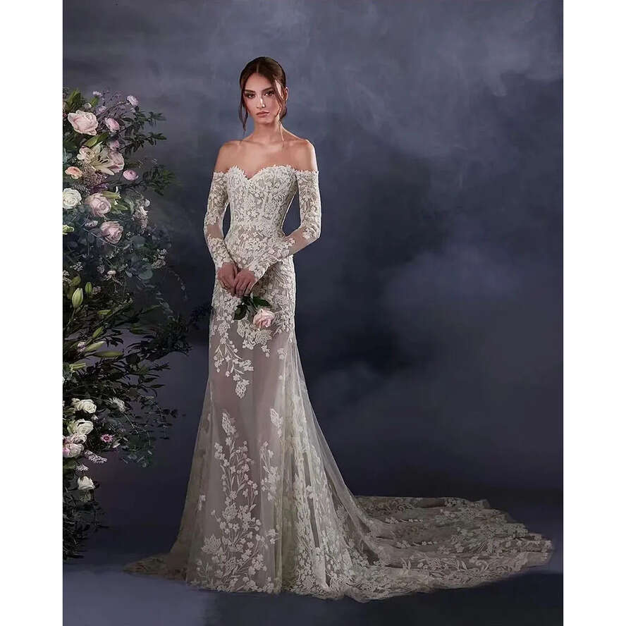 Wedding Dress Newest Mermaid For Bride In With Long Sleeves Sweetheart Necke Custom Made Plus Sizes Vestidos De Novias