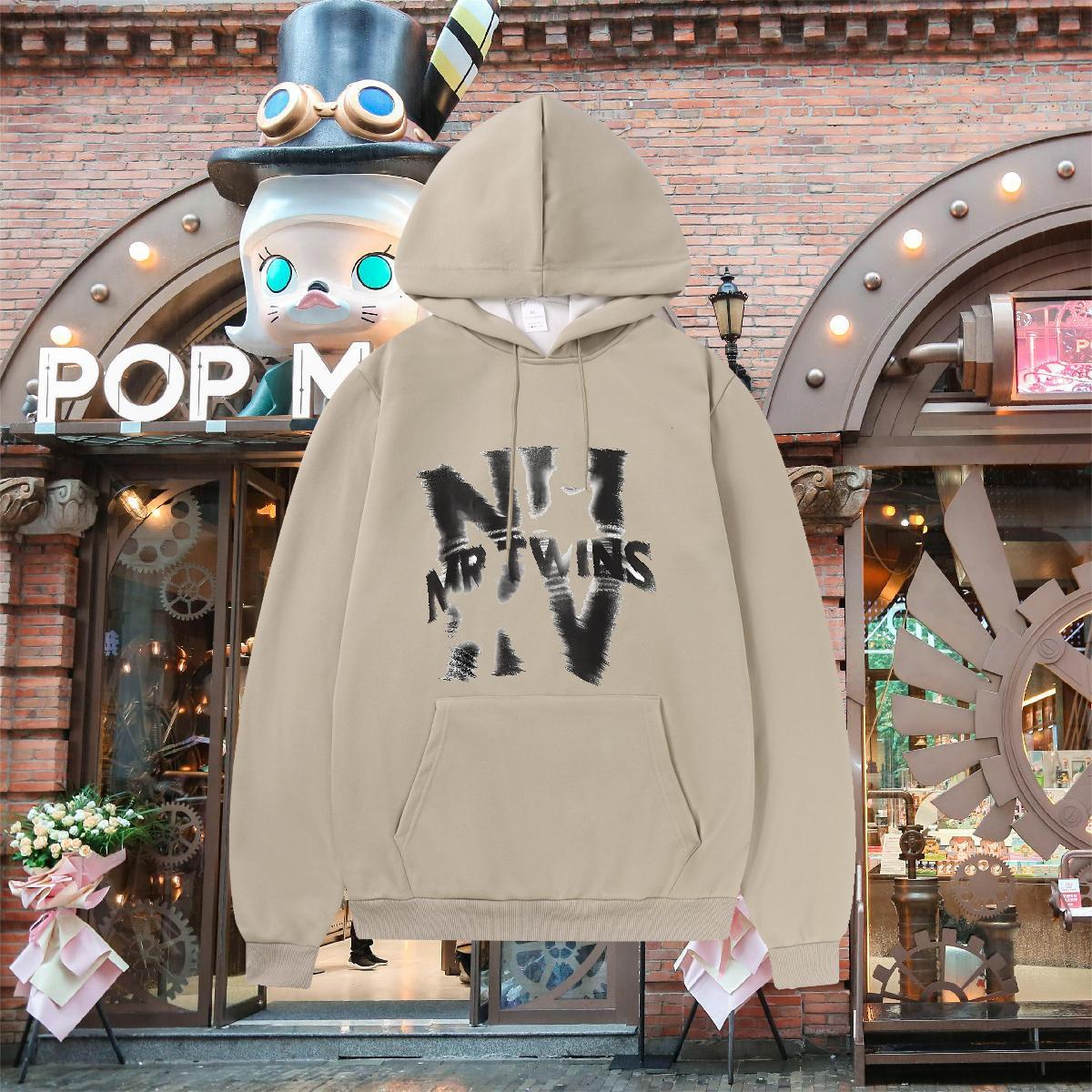 Classic Casual Man Hoodie Hooded Collar Long Sleeves Warm Mens Hoodie Plus Size Cartoon Tops Hoodie Outdoor Velvet Thick