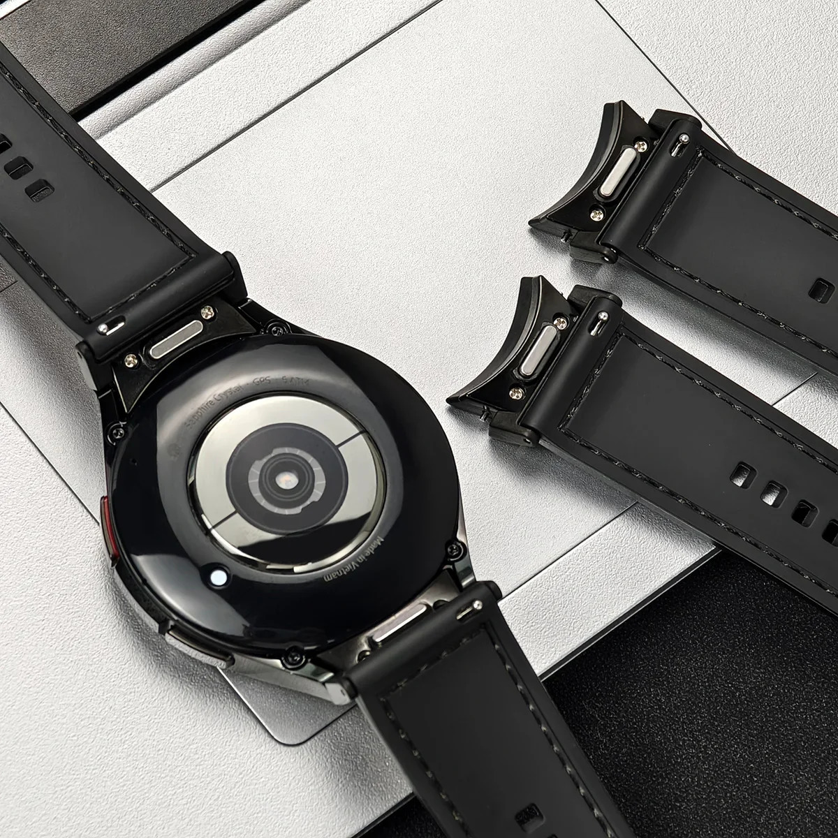 20mm Quick Fit Leather Band Galaxy Watch 7 6 5 4 40 44mm 5Pro 45 64 Classic 43 47mm 42 46mm No GAPs Strap 241105