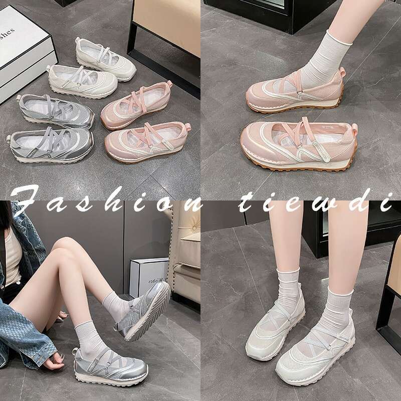 Women Mesh Flats Shoes Mary Jane Sport Ballet Dance Sandals Casual 2024 Trend New Brand Dress Shallow Running Cozy atos Mujer