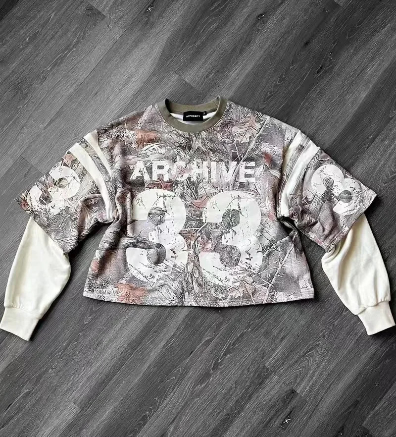 Streetwear fashion long sleeved T-shirt Harajuku retro digital graphic printing oversized T-shirt mens Y2K Gothic autumn top 241030