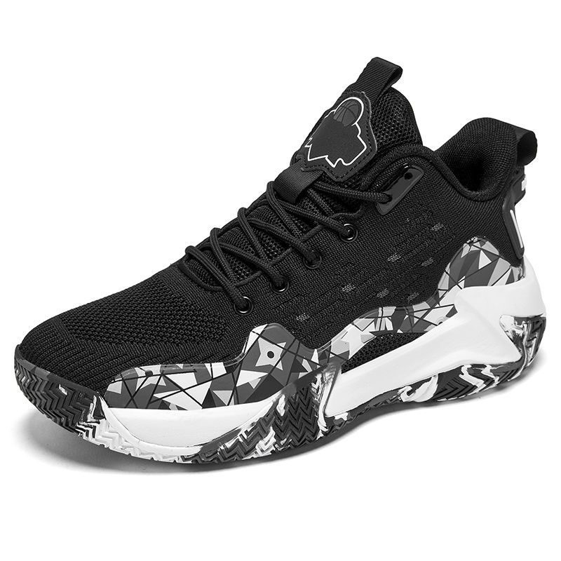 Men's Fashion Sports Shoes:2024 Plus Size Basketball Shoes Breathable Running Shoes Trendy Sneakers,Black/White/Green,Free shipping