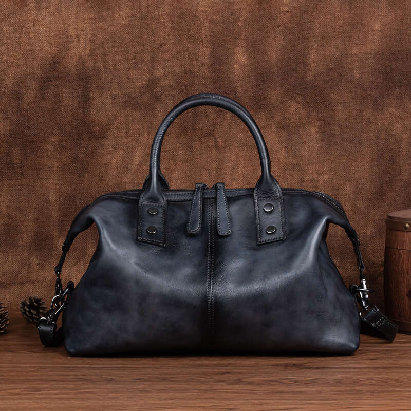 2024 OLOEY New Hand Painted Women Handbag Genuine Cowhide Leather Dumpg Large Capacity Vintage Top-Handle Bag For Female