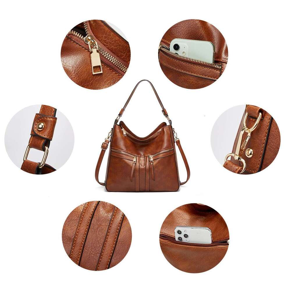 OLOEY Women's Black Tote New Simple Large Capacity Shoulder Fashion Versatile Casual Hand Messenger Bag