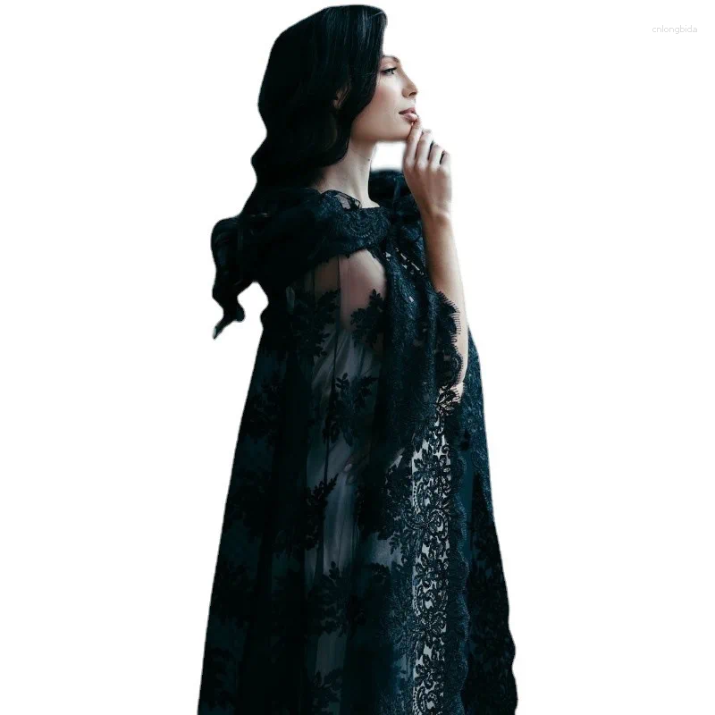 Bridal Veils Ladies' Long Lace Cape Party Hooded White Black Stage Veil