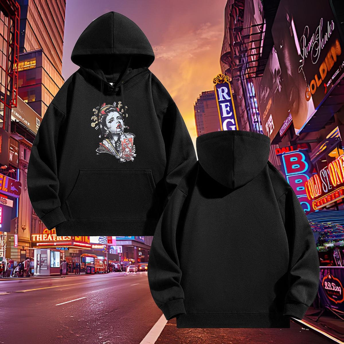 Fashion New Mens Hoodie Breathable Drawstring Hoodie Unisex Hoodie for Man Woman Oversized 2XL 3XL Clothes Hoodie Home Outdoor Thick Fleece