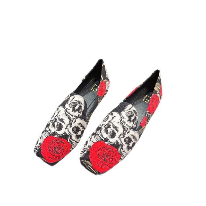China-Chic Flat Sole Small Single For Women In South Korea Autumn New Style Versatile Shallow Mouth Trend Square Head Women's Shoes
