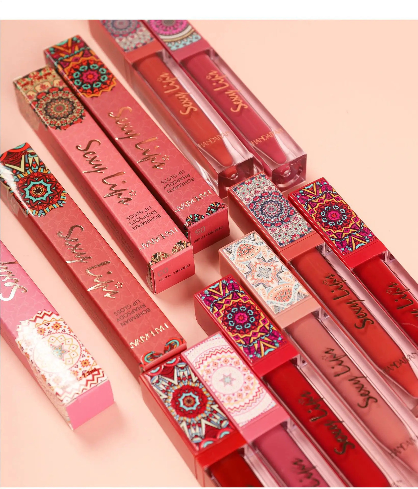 Handaiyan Non-Cup Matte Soft Mist Lip Glaze Bohemian Style Durable Liquid Lipstick 241105