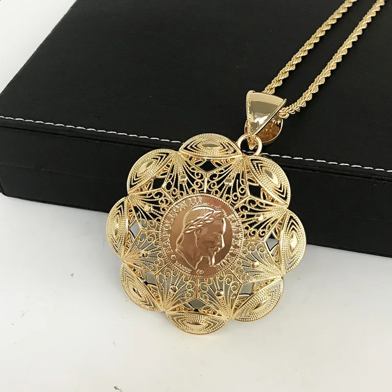 Fashion hip hop pendant zinc alloy metal portrait coin necklace Mens crisscross couple necklace womens jewelry with free shipp 241105