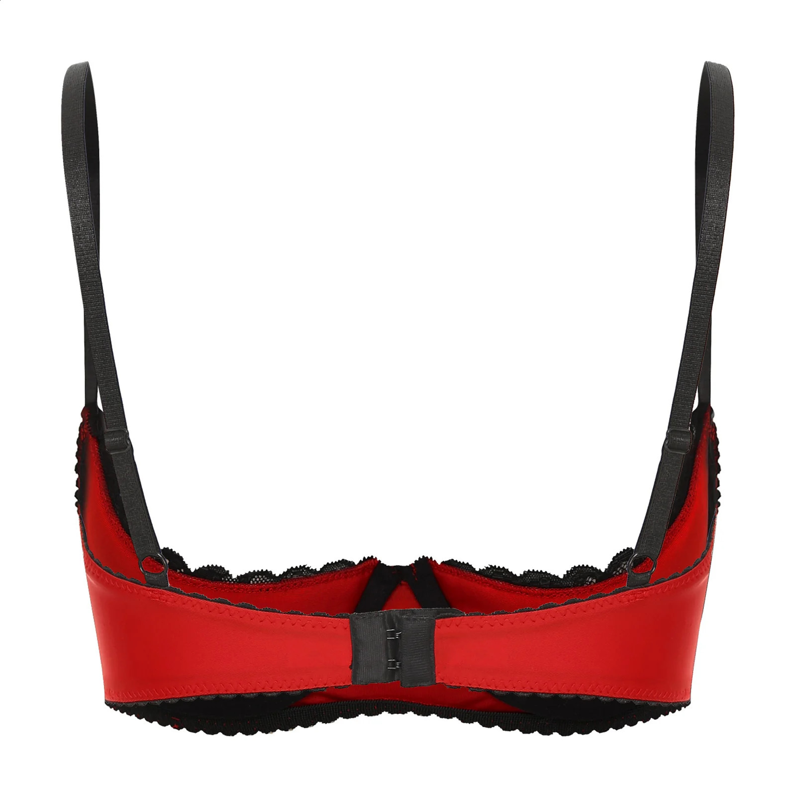 Womens Sexy Open Cups Bra Tops Exposed Nipples Bralette Adjustable Straps Underwire Lace Push Up Brassiere Underwear Nightwear 241105