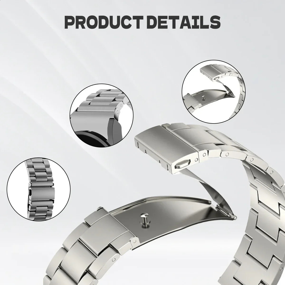 No GAPs Quick Fit Stainless Steel Strap Galaxy Watch 6 Classic 43 47mm 5 4 44 40mm Pro 45mm Bracelet 241105