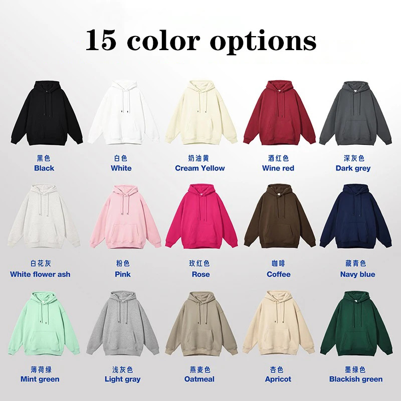 NXXTRESS Men Womans Sweatshirts Solid Drop Shoulder Korean Female Hooded Pullovers Thicken Warm Oversized Hoodies Cotton Tops 241104