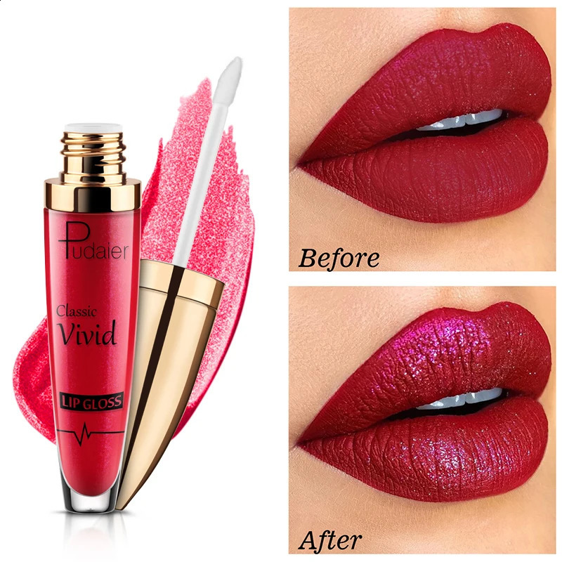 18 Color Matte To Shiny Glitter Liquid Lipstick Shiny Lip Gloss Diamond Waterproof Long Lasting Pearl Lipgloss Women Lip Makeup 241105