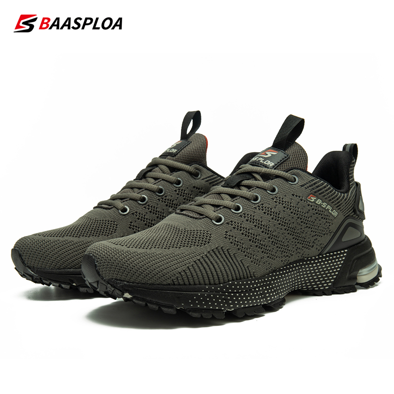 Baasploa Men Training Shoes Running Shoes Breathable Lightweight Sneakers Non-Slip Track Tennis Walking Sport Shoe