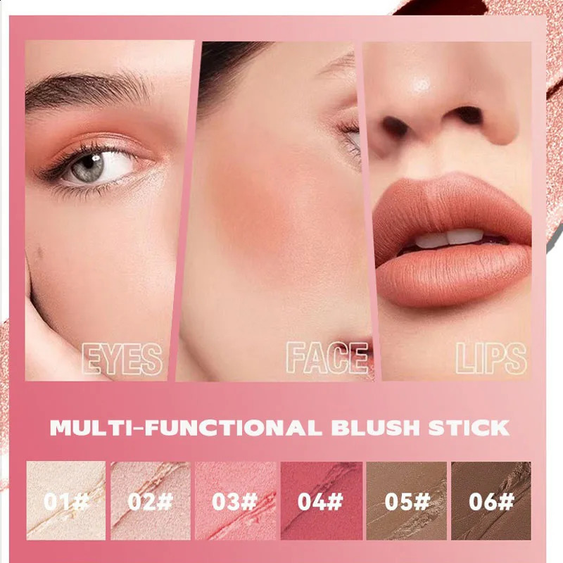 Face Brown Contouring Bronzer Stick Multifunctional Highlighter Blush Silkworm Brightening Sculpt Facial Outline Shadow Cosmetic 241105