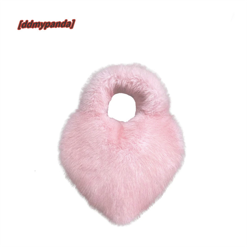 New Plush Ins Sweet Cool Fairy Pink Love Bag Handheld Crossbody Spicy Girl Imitation Fox Hair #45 ddmypanda