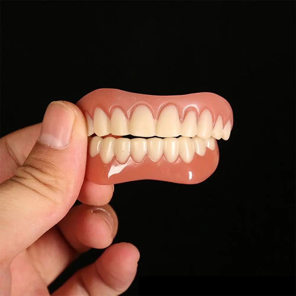 False Teeth Silicone Upper Lower Veneers Teeth Braces Dentures Paste Dentures Temporary Fake Tooth Fake Teeth Whitening Tool 241105