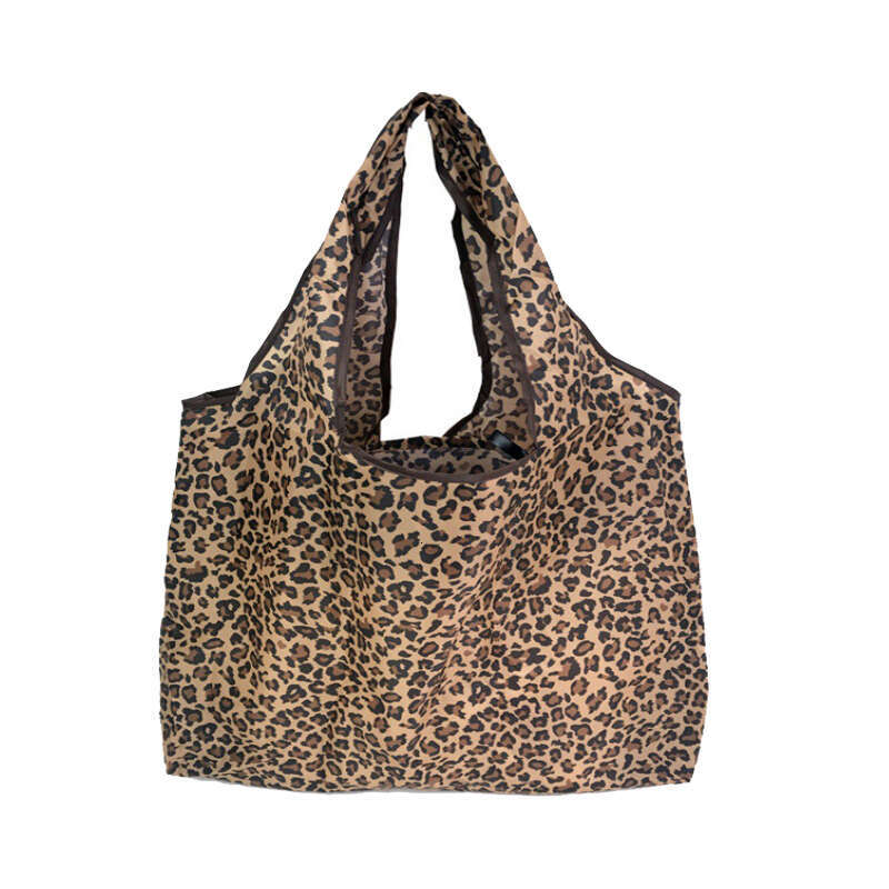 Designer Bag Large Capacity Leopard Print Hand Shopping Bag Women's Daily Folding Handbag