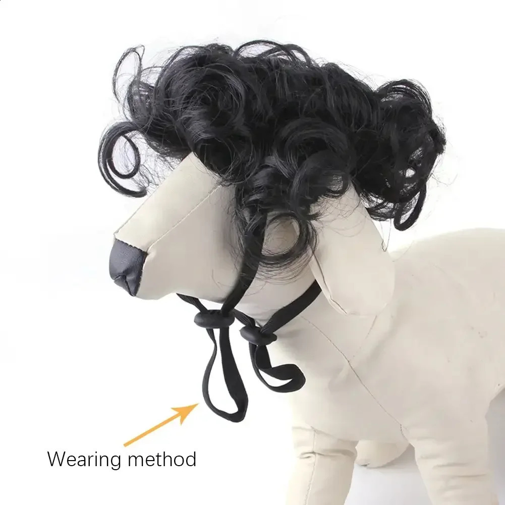 Pet Wigs Cosplay Props Funny Dogs Cats Cross-Dressing Hair Hat Costumes Head Accessories For Halloowen Christmas Pet Supplies 241212
