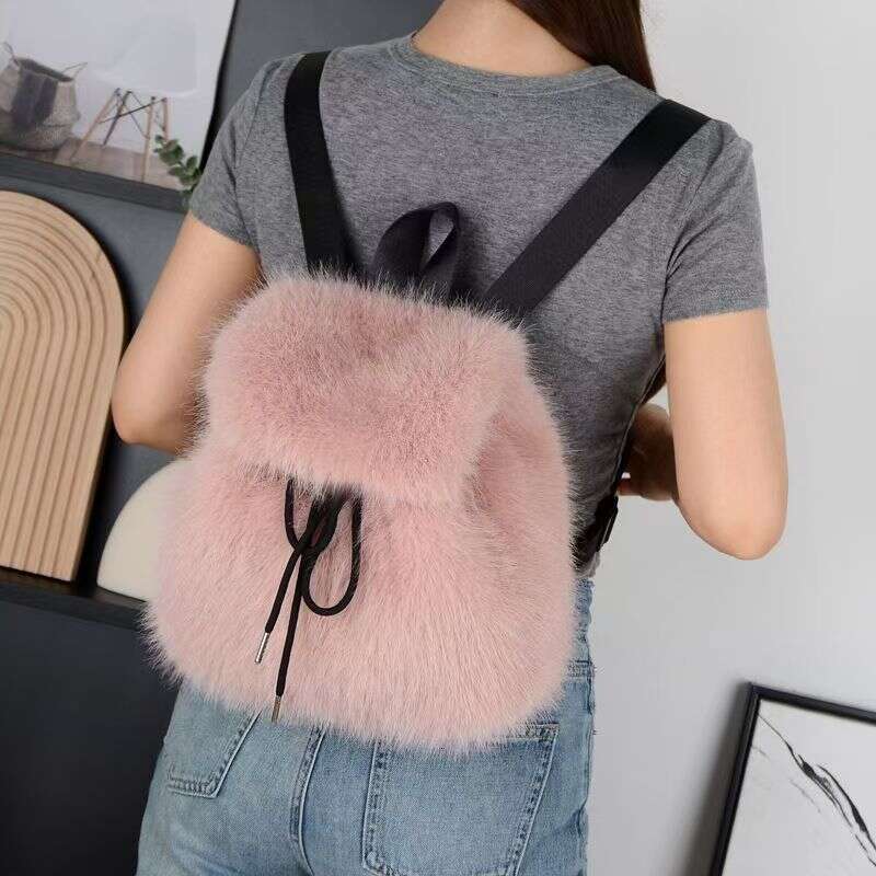 2024 Women's New Autumn/Winter Bag High Beauty Explosive Street Edition Plush Backpack