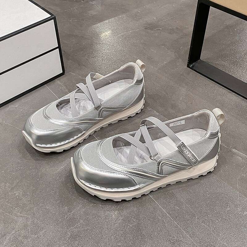 Women Mesh Flats Shoes Mary Jane Sport Ballet Dance Sandals Casual 2024 Trend New Brand Dress Shallow Running Cozy atos Mujer