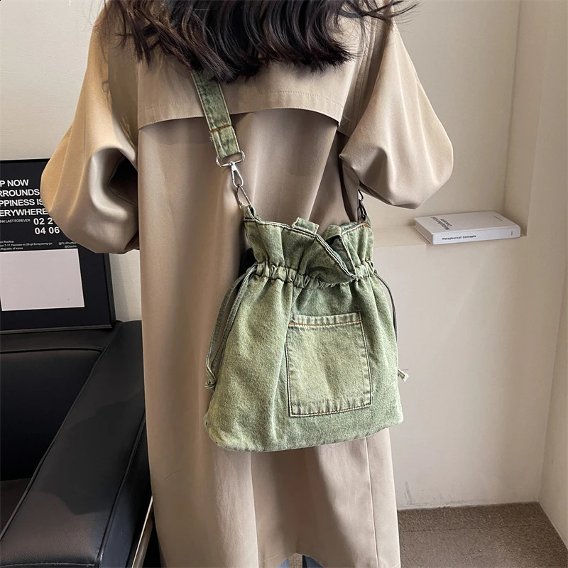 Denim stitched womens shoulder bag for sale high-quality solid composite bag buckle Bolsas Femininas 241105