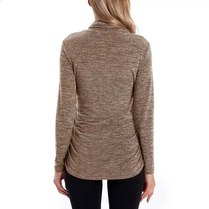 Pregnant womens floral sweaters long sleeved nursing tops autumn and winter pregnant womens feeding clothing 241105