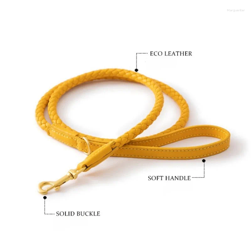 Dog Collars Woven Leather Hand Holding Rope Pet Collar Leash Suit Small And Medium-Sized Dogs Puppy Supplies Accessories