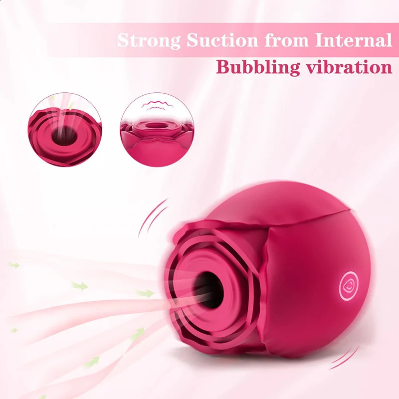 Rose Shape Vagina Sucking Vibrator Intimate Good Nipple Sucker Oral Licking Clitoris Stimulation Powerful Sex Toys for Women 241105