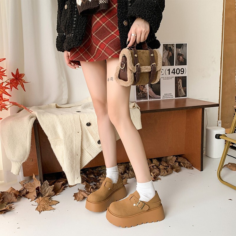 Chic Women's High Heeled Frosty Leather Boots with Unique Short Toe & Durable Thick Soles