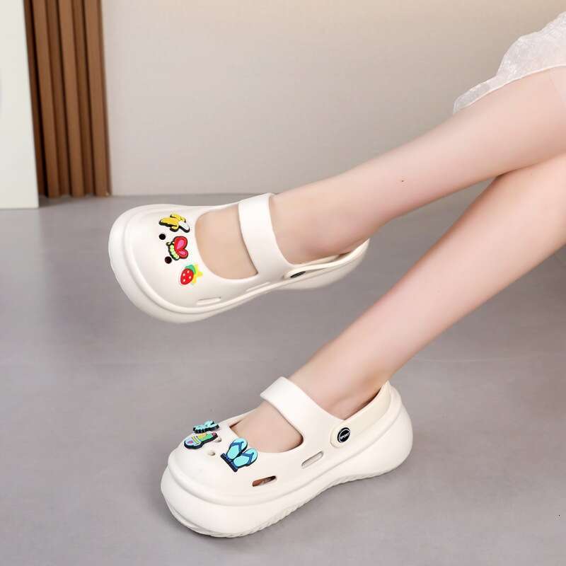 Cave Shoes For Women 2024 New Breathable Non Slip Beach Sandals Mary Jane Baotou Tug Women's Summer Outerwear